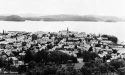 Oversiktsbilde over Namsos, før bombingen i 1940