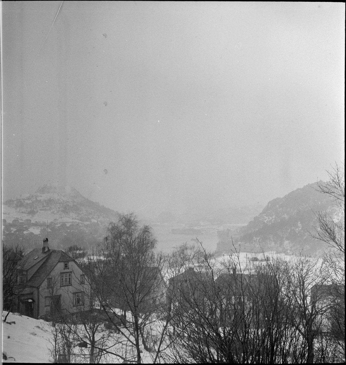 Utsikt over Vågen med Vardberg fra venstre og Kontrari med Lindøy til høyre.