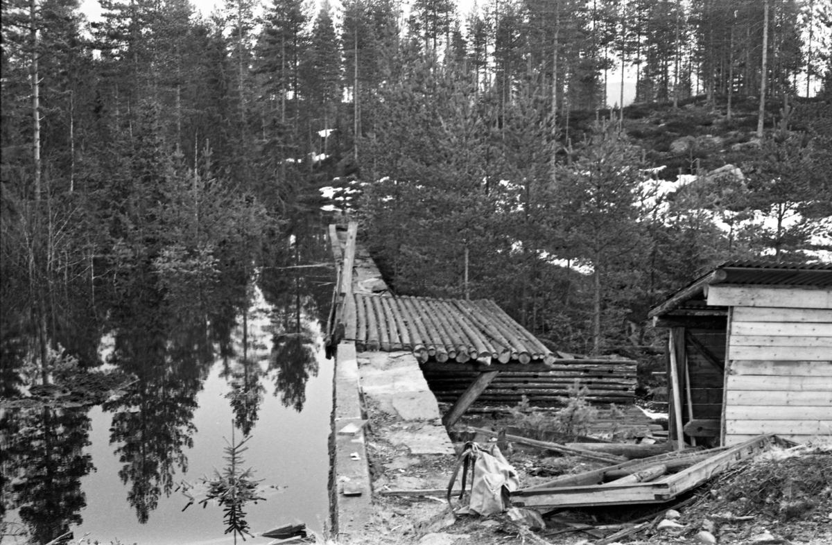 Stenslitjerndammen i elva Tannåa, Nord-Odal, Hedmark før ombygging.