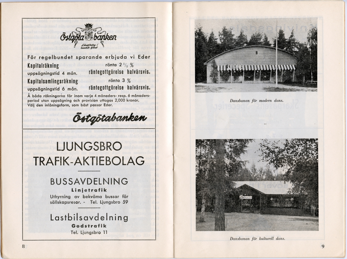 Program för Folkets Park i Ljungsbros 25-årsjubileum. Innehåller information om årets föreställningar och reklam.