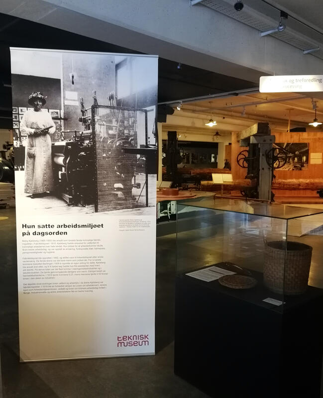Utstillingsdetalj fra Teknisk museum: Betzy Kjelsberg ‒ Norges første kvinnelige fabrikkinspektør. (Foto/Photo)