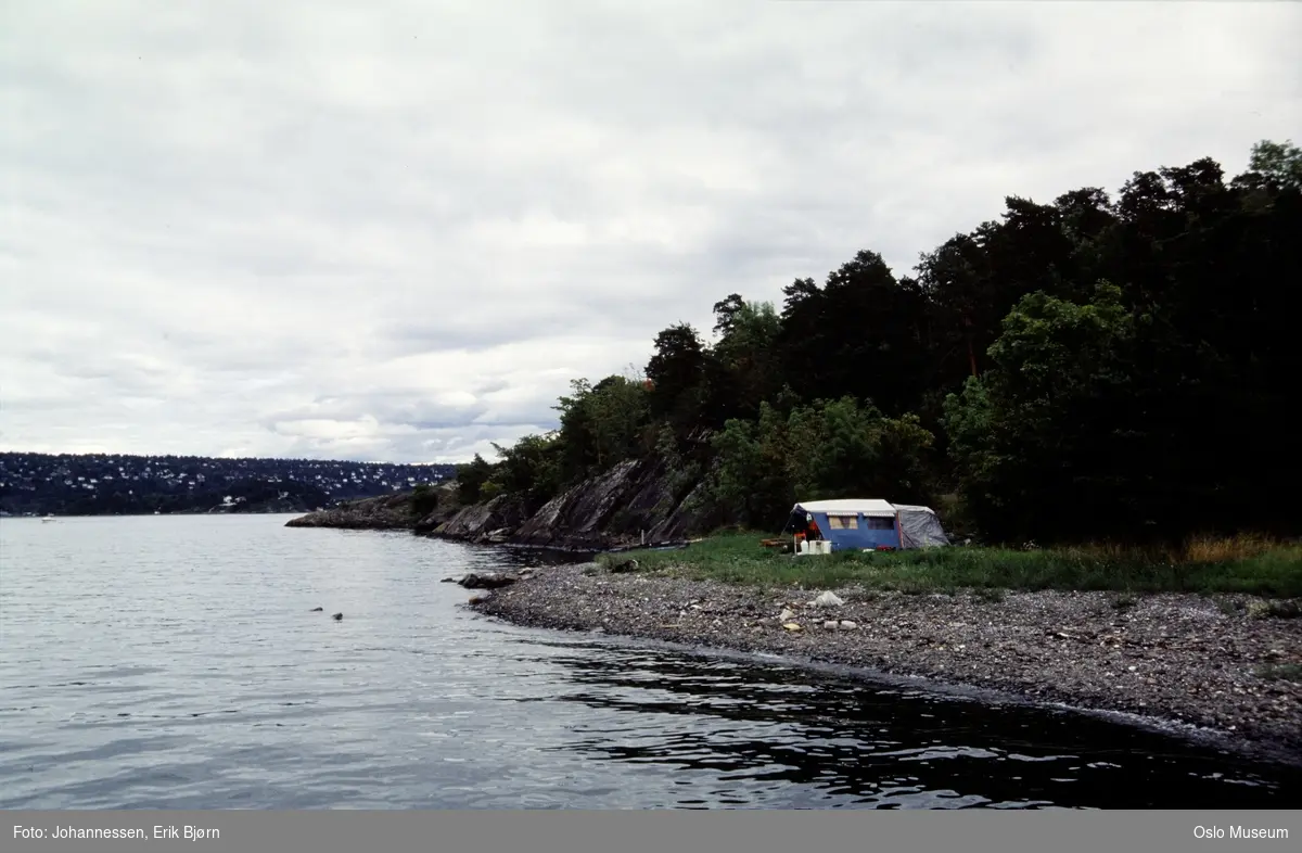 øy, telt, camping, fjord