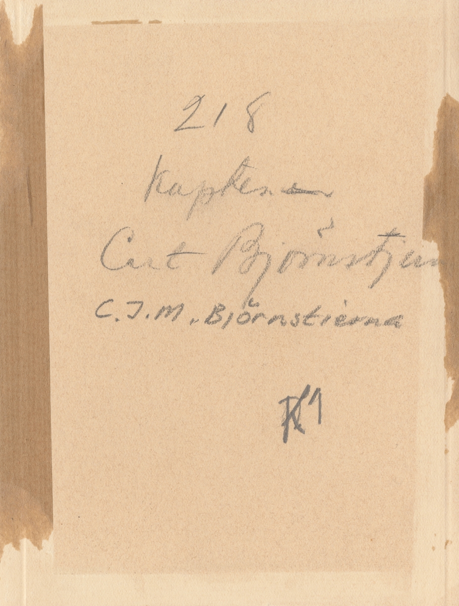 Porträtt av Carl Johan Magnus Björnstjerna, officer vid Livregementets