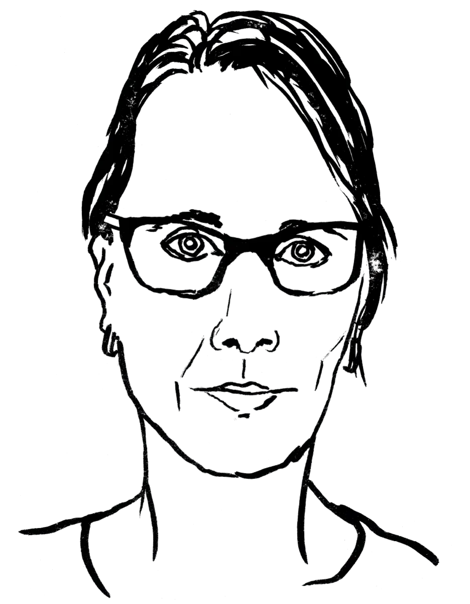 Drawing illustrating a woman.