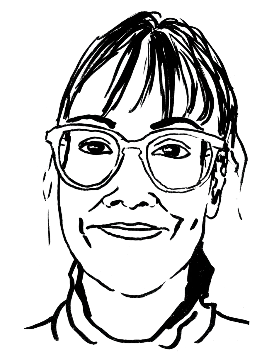 Drawing illustrating a woman.