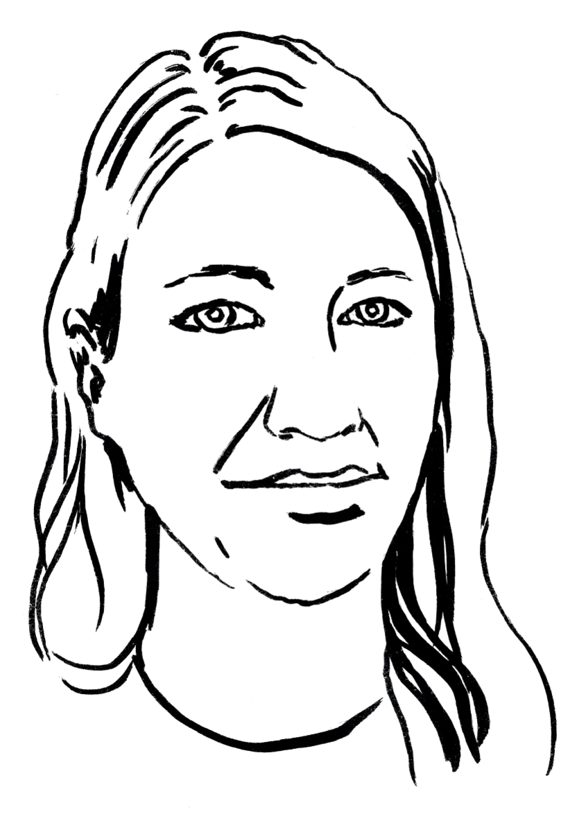 Drawing illustrating a woman.