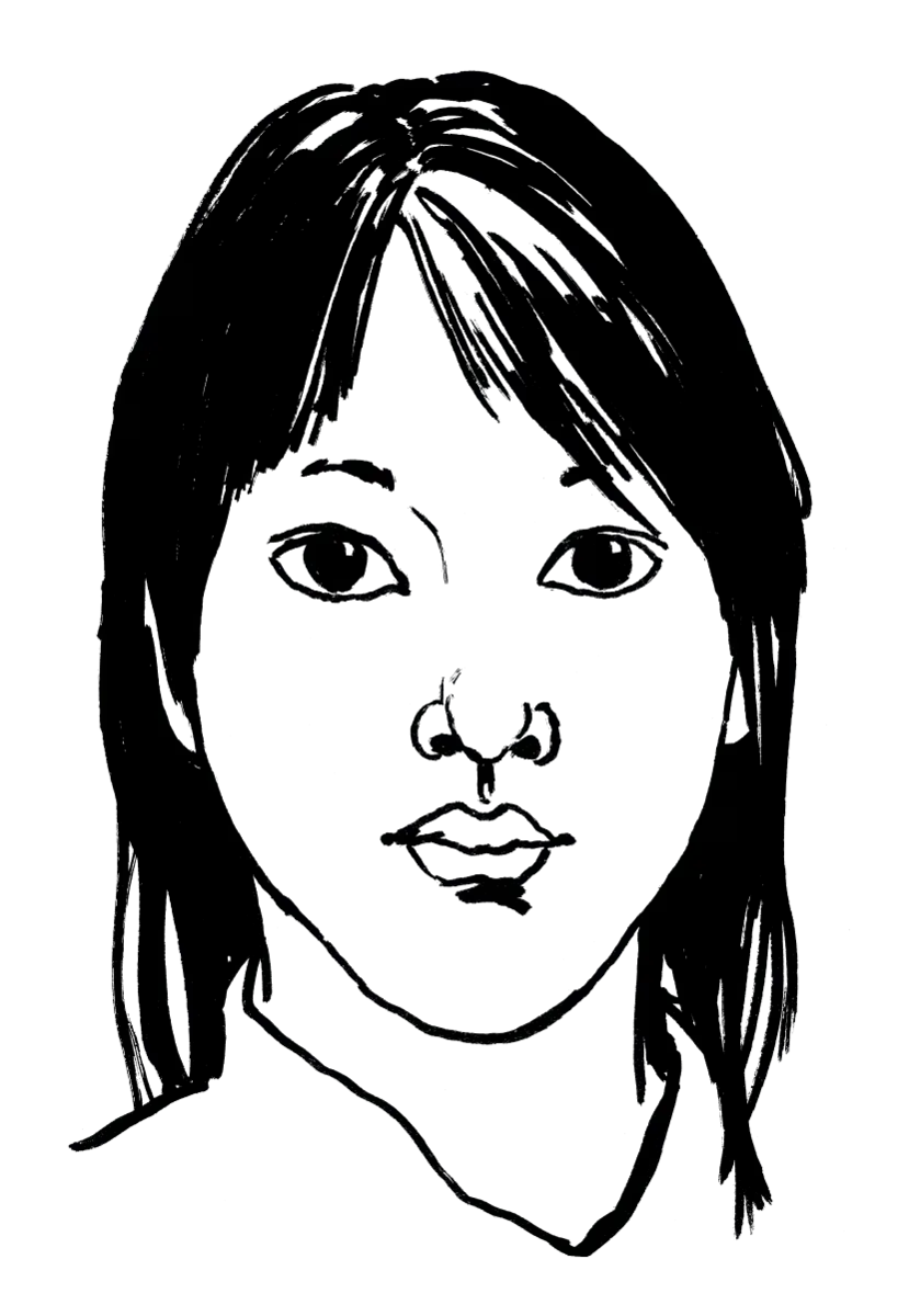 Drawing illustrating a woman.