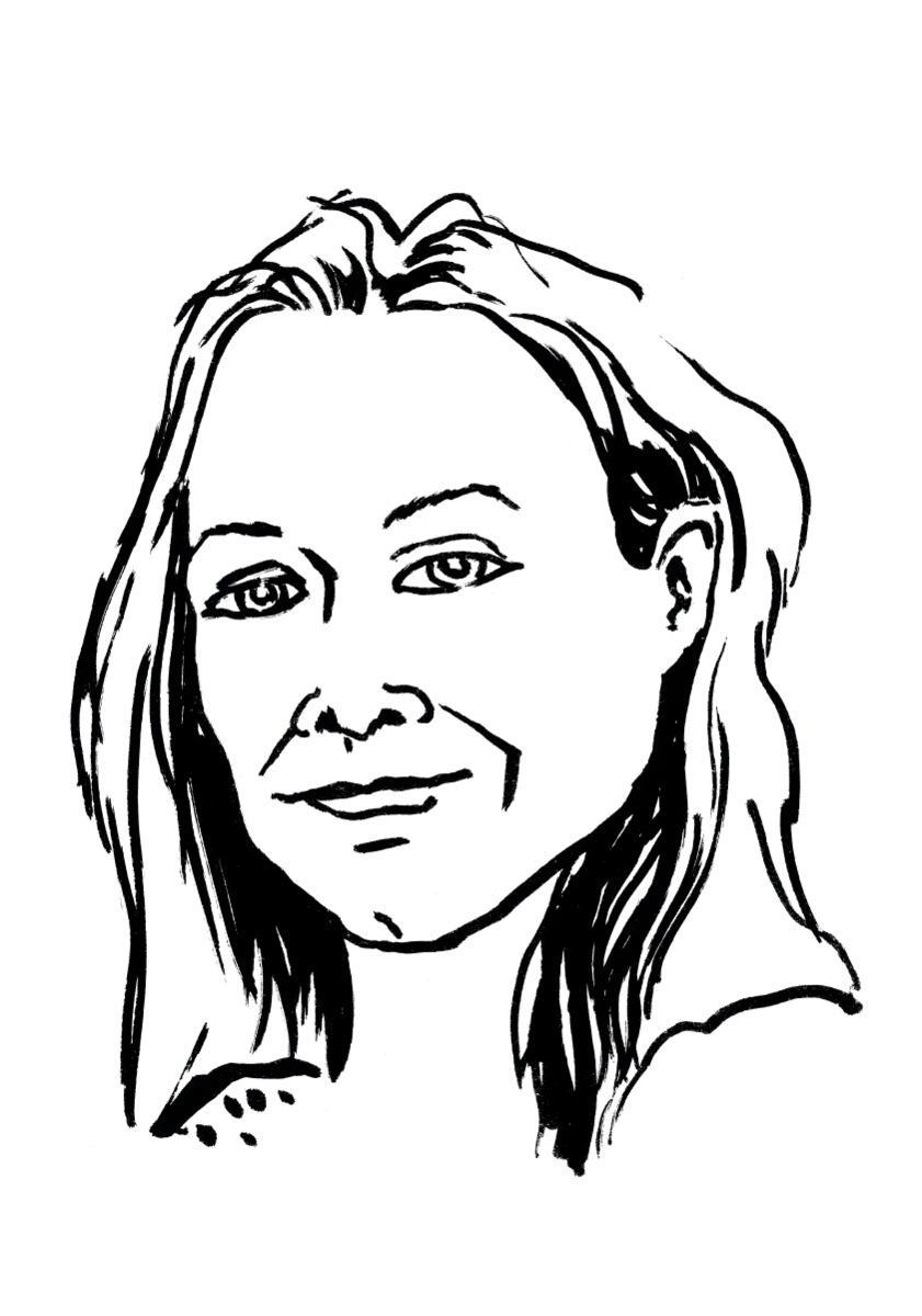 Drawing illustrating a woman.