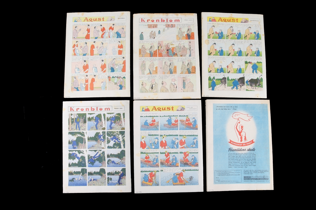 Magasin med rektangulær form som inneholder diverse artikler, tegneserier og reklame.