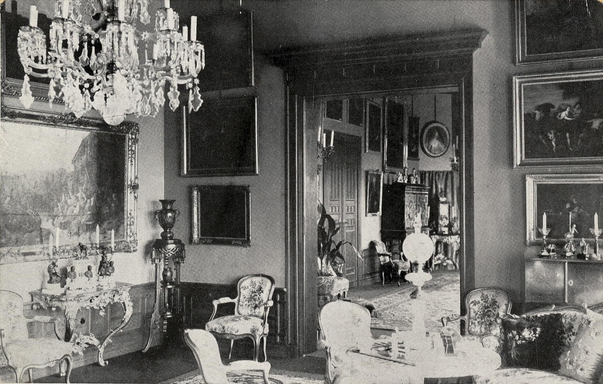 Salongen på Teleborgs slott, cirka 1910.