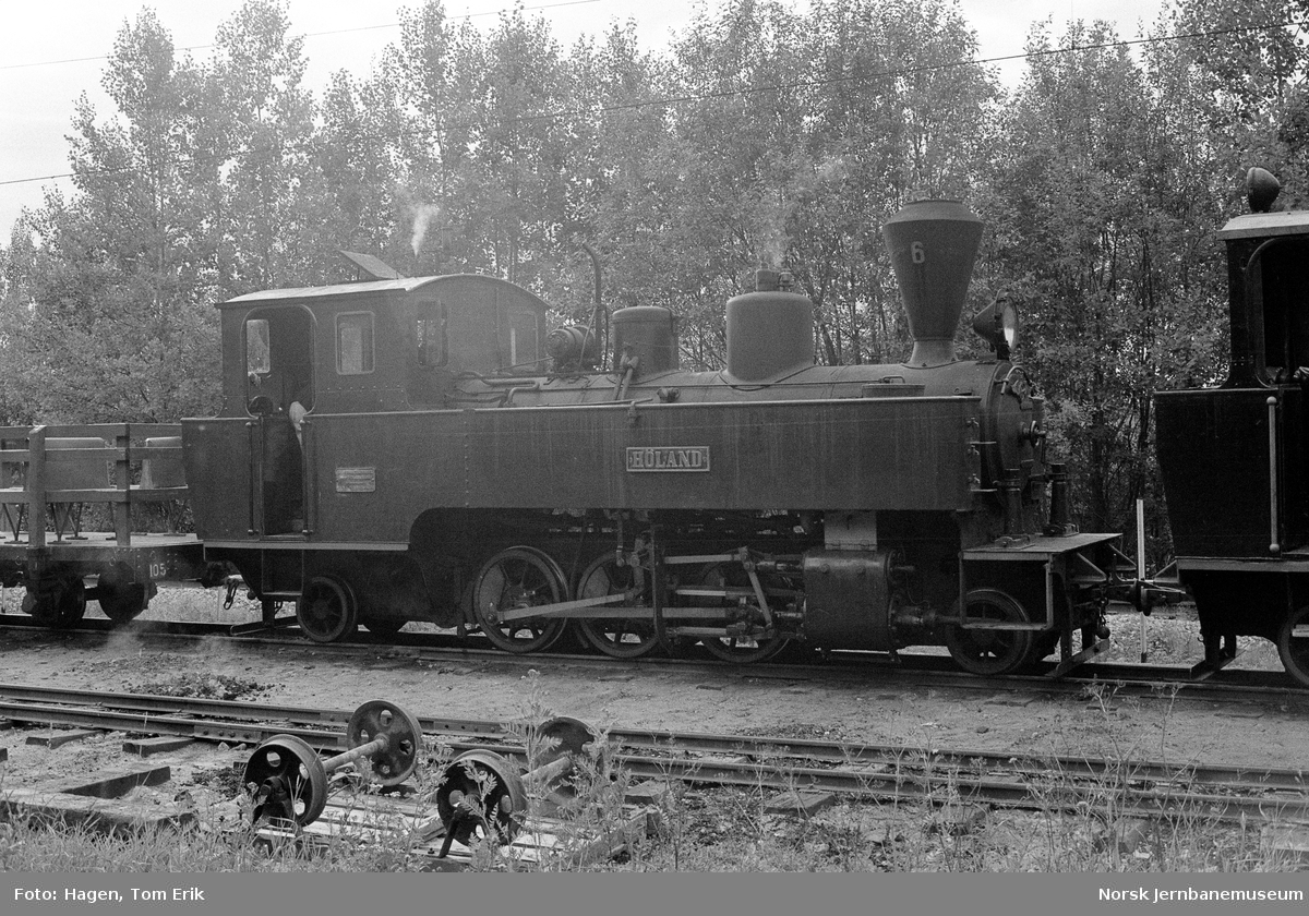 Museumsbanen Urskog-Hølandsbanens damplokomotiv Høland på Bingsfoss stasjon