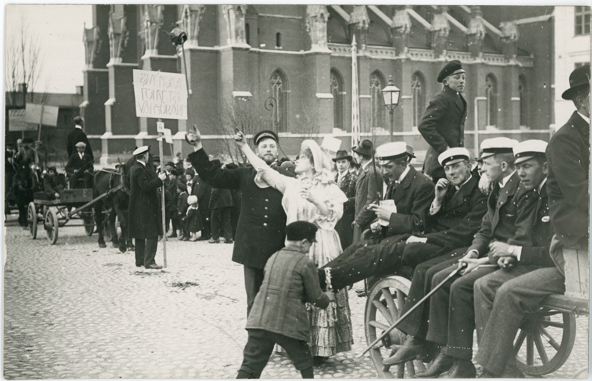 Studenter i hästdroska, Uppsala första maj 1915
