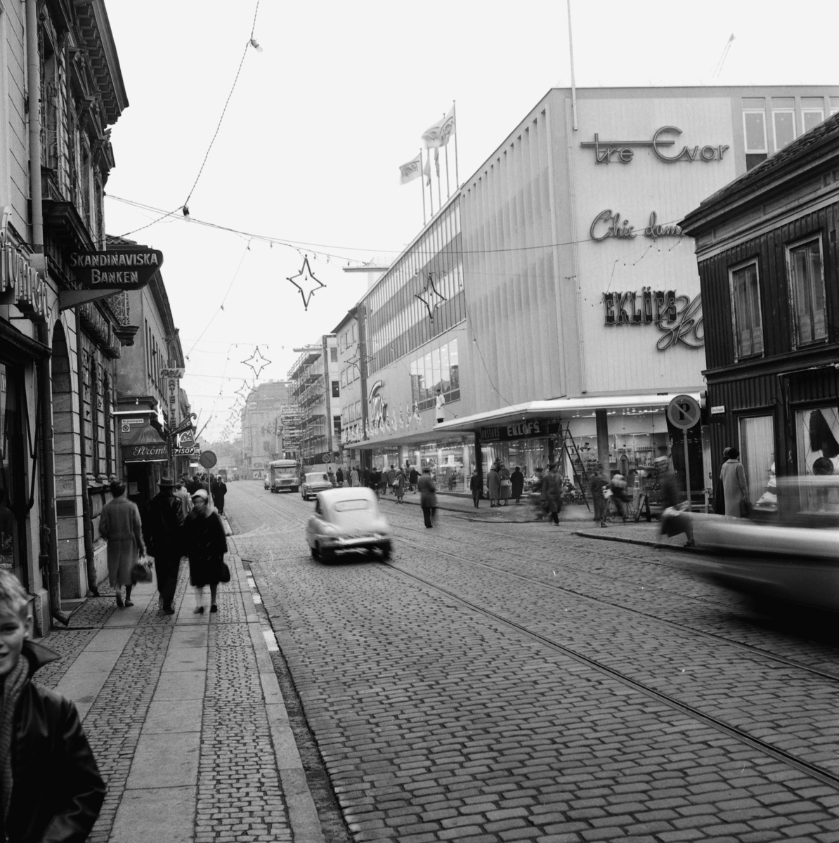 Vy över Östra Storgatan i Jönköping år 1959.