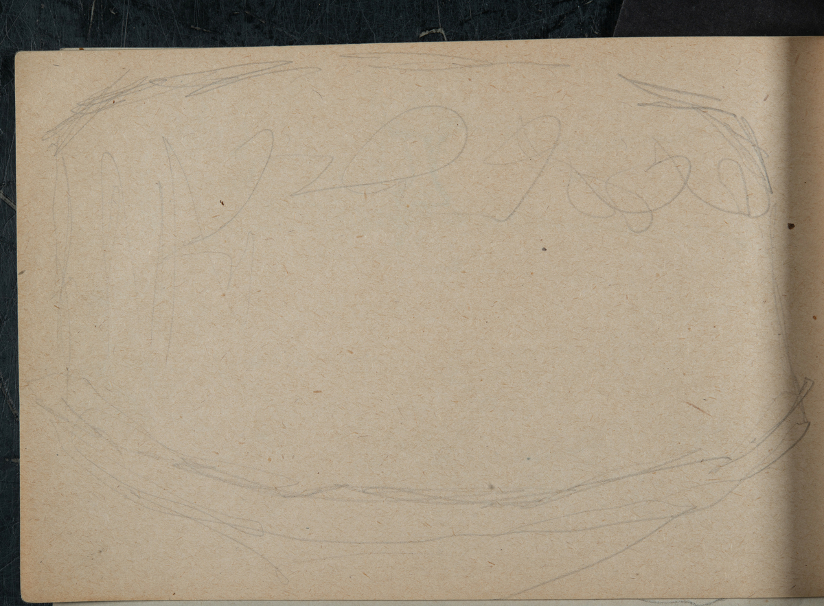 Skisseblokk etter Robert Wik, med tegninger og notater. Delvis utført i Frankrike, som Wik besøkte flere ganger i perioden 1900-06.