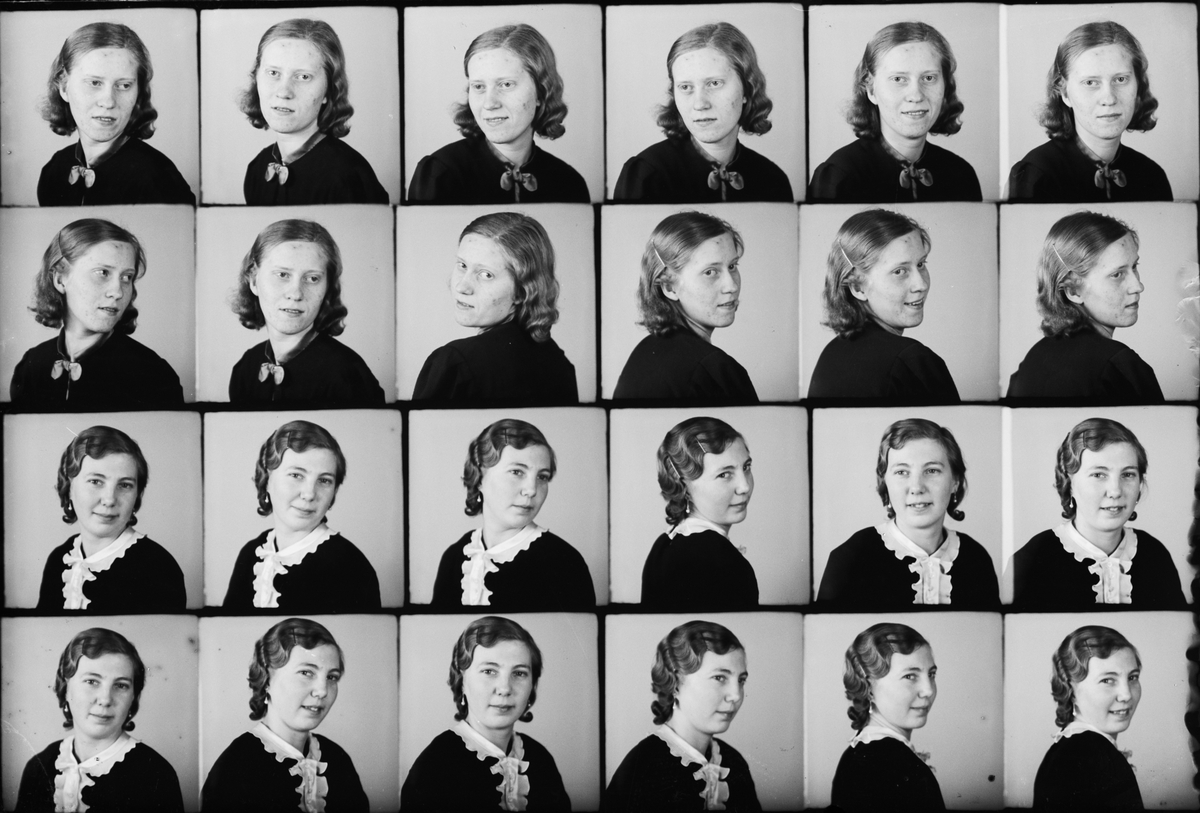 Ateljéporträtt - kvinna, Östhammar, Uppland, 1937