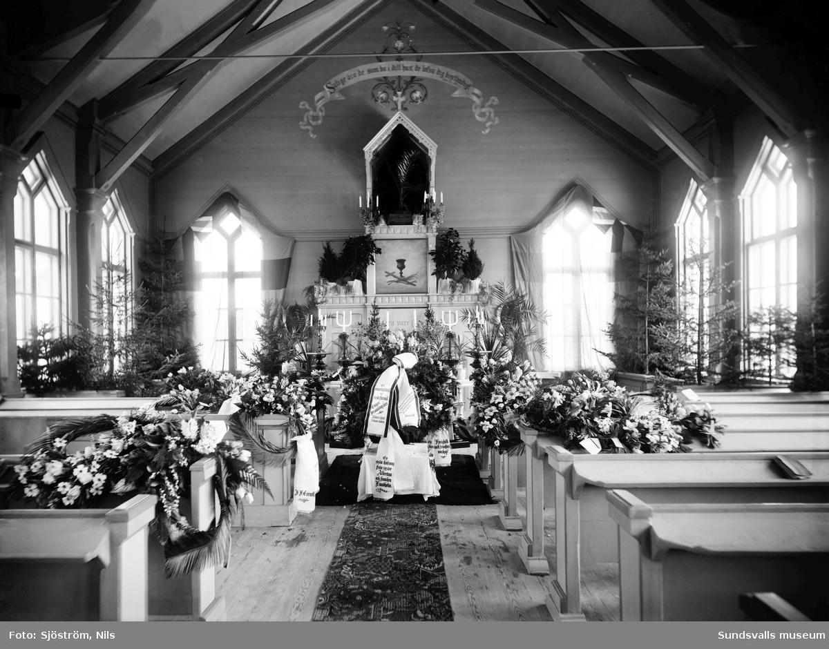 Disponent Jacob Christian Barths begravning i Svartviks kyrka 1920.