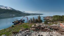 NCC bygger Hålogalandsbrua. Foto 6. juni 2014, Øyjord. Revne