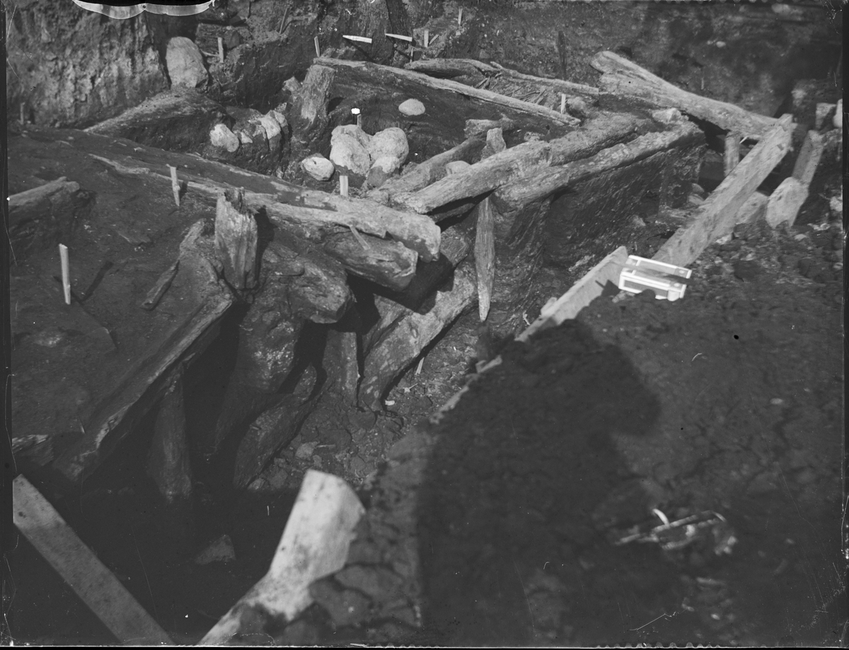 Arkeologisk utgrävning, brygghuset, Studentholmen, Uppsala 1907