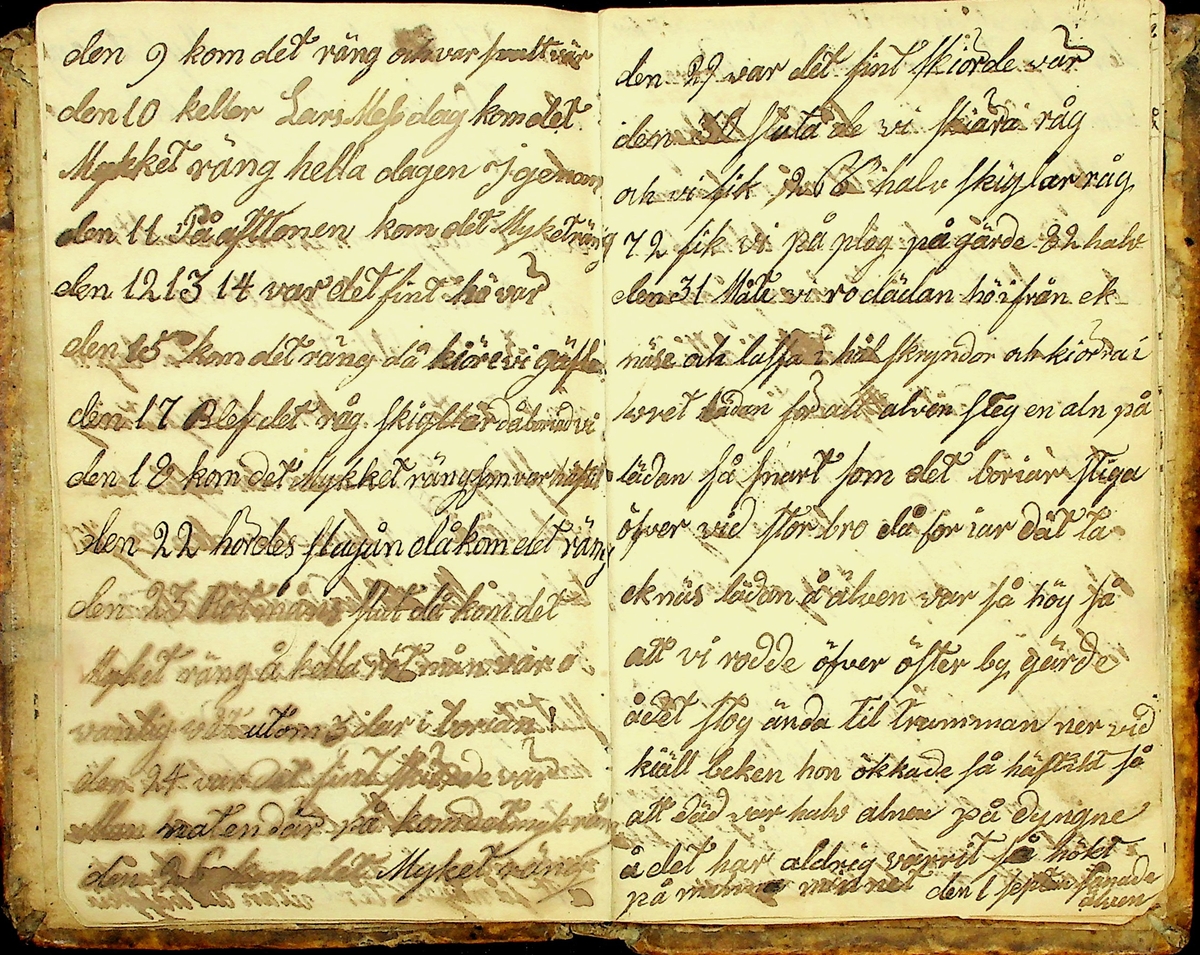 Bondedagbok från Mattsesgården, Norra Strandmora, skriven under åren 1843-1891. 
Innehåller bl.a. räkenskaper och anteckningar om jordbruksarbete och resor.