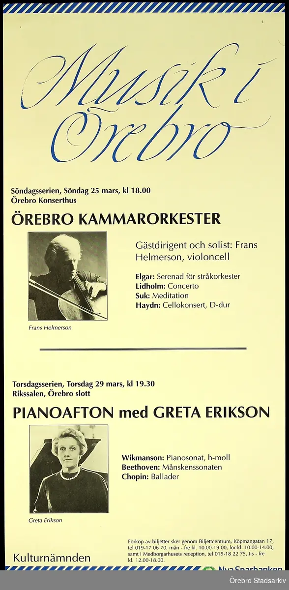 Solist Violoncellist Dirigent Frans Helmerson, Pianist Greta Erikson