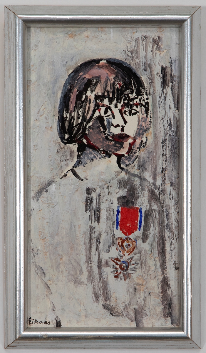 Maleriet er et portrett av tekstilkunstner Synnøve Anker Aurdal, kunstnerens hustru. Malt i 1988 i anledning Synnøve Anker Aurdals 80-årsdag den 8. desember 1988.