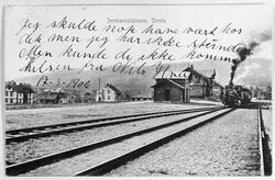Postkort med motiv fra Skreia ca. 1904, poststemplet 17/3-19