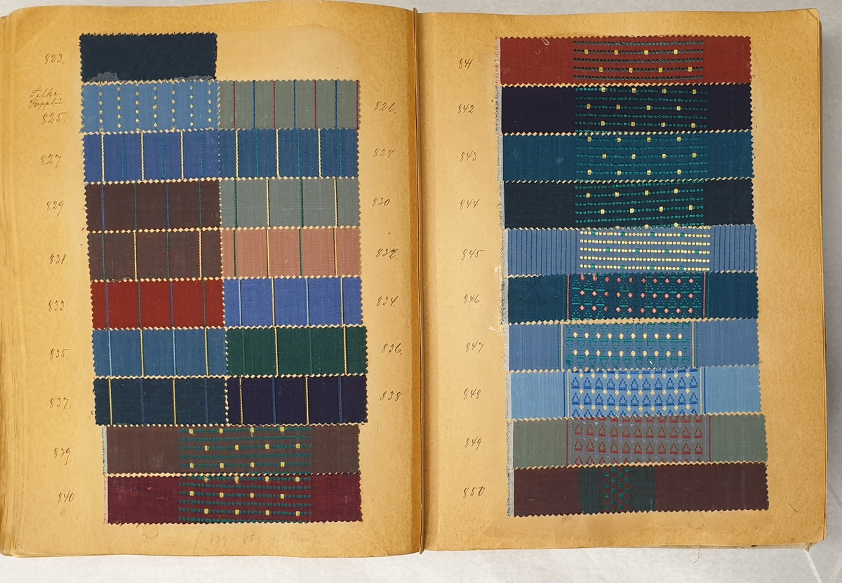 Bok med tygprover från 1909-11
Bomullstyger.