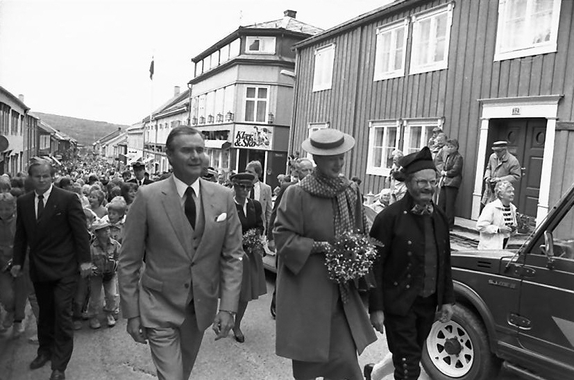 Dronning Margrethe av Danmark, Harald og Sonja på Rørosbesøk. 