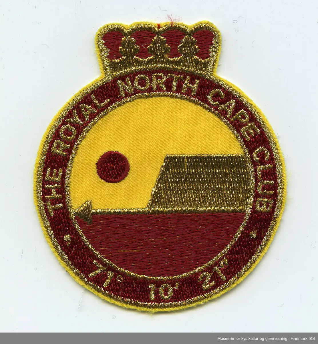 Logoen til The Royal North Cape Club (RNCC) som stoffmerke. Nyere versjon.