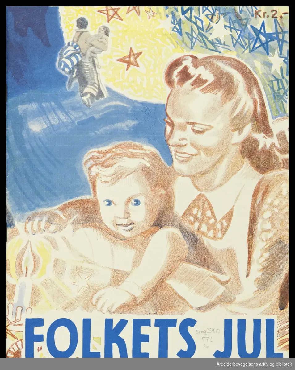 Folkets jul. 1950. Utgitt av Norsk Folkehjelp. Usignert forsideillustrasjon.