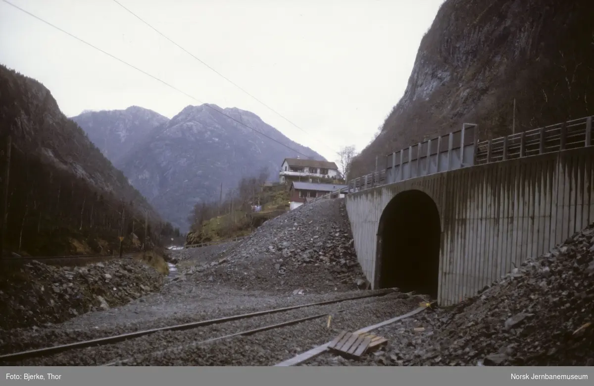 Dale med nytt spor til Trollkona tunnel og med gammel linje til høyre