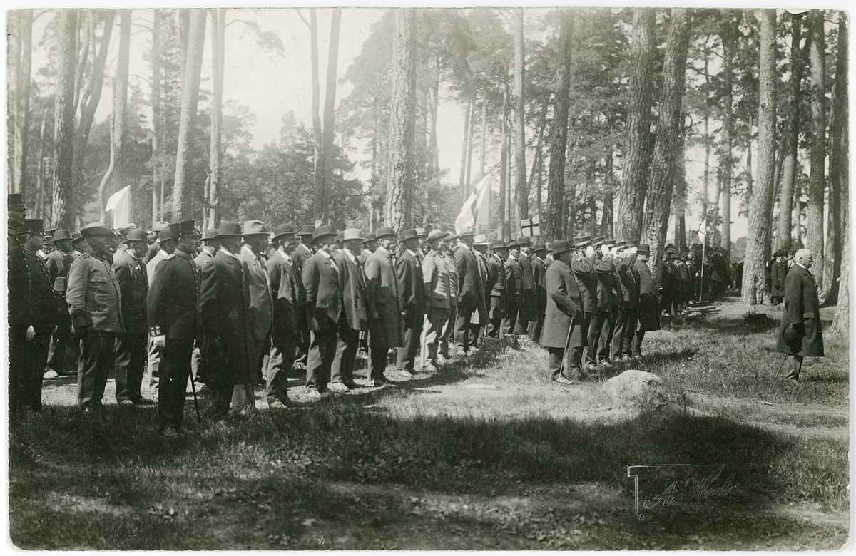 Minnesfest för gamla soldater vid Uplands regemente, Kronparken, Uppsala omkring 1923