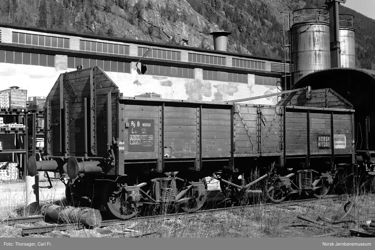 Rjukanbanens kassevogn litra Lo3 nr. 131 for transport av massegods mellom Rjukan og Borgestad