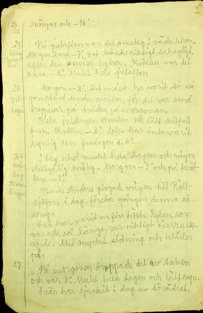 Bondedagbok skriven år 1955 av Rällsjö Brita på Rällsjögården i Bjursås socken. Mycket skrivet om väderlek men även lite om blommor och diverse besök m.m.
