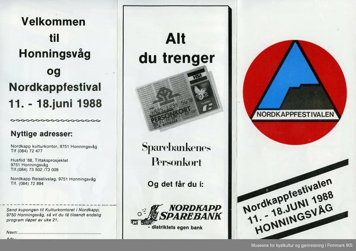 Program for Nordkappfestivalen 1988, 11.-18.juni.