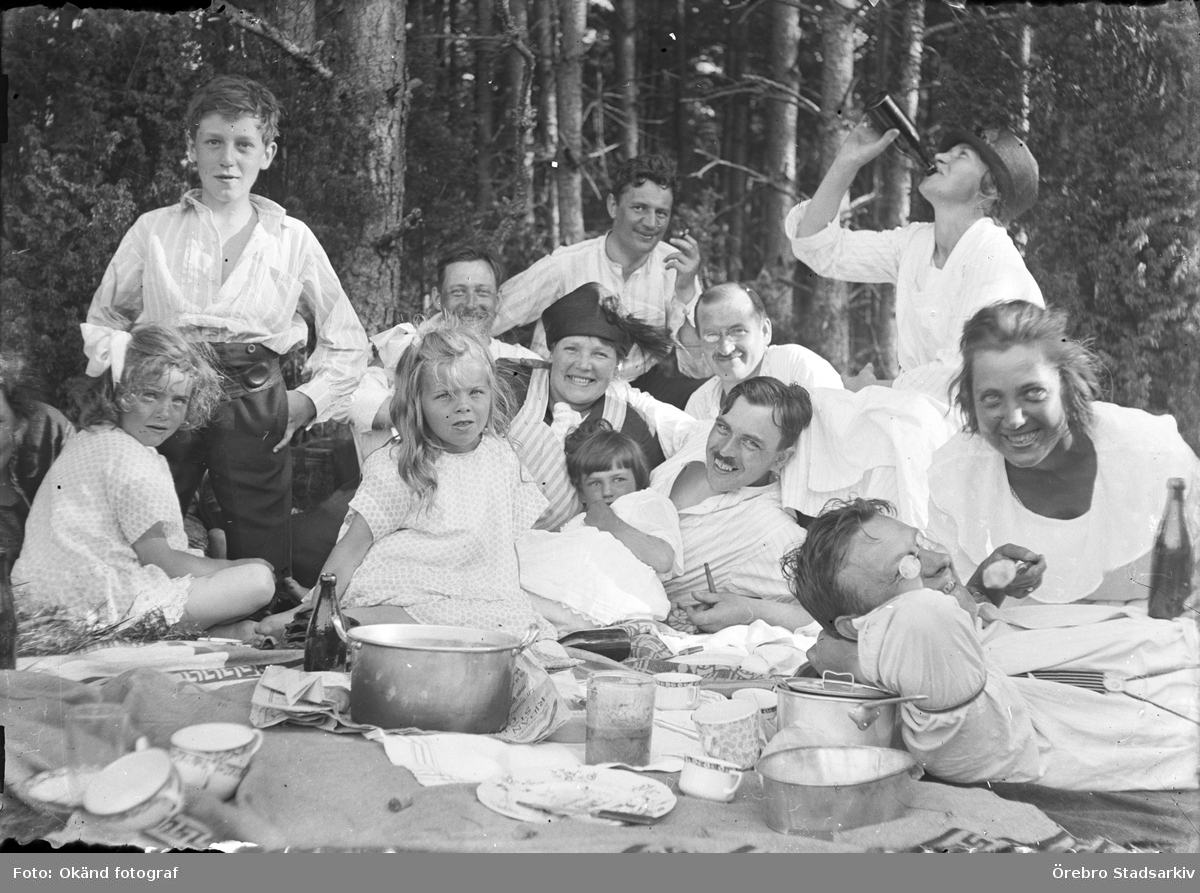 Grupp på picknick