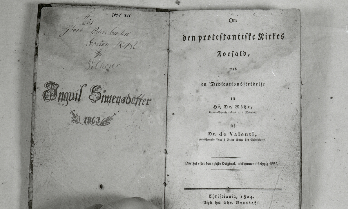 Dr. de Valenti: Om den protestantiske kirkes forfald. Christiania, 1824.