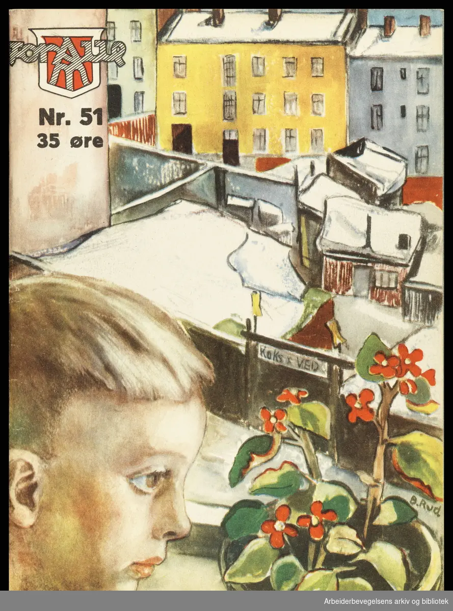 Arbeidermagasinet - Magasinet for alle. Forside. Nr. 51. 1938. Illustrasjon: Borghild Rud..