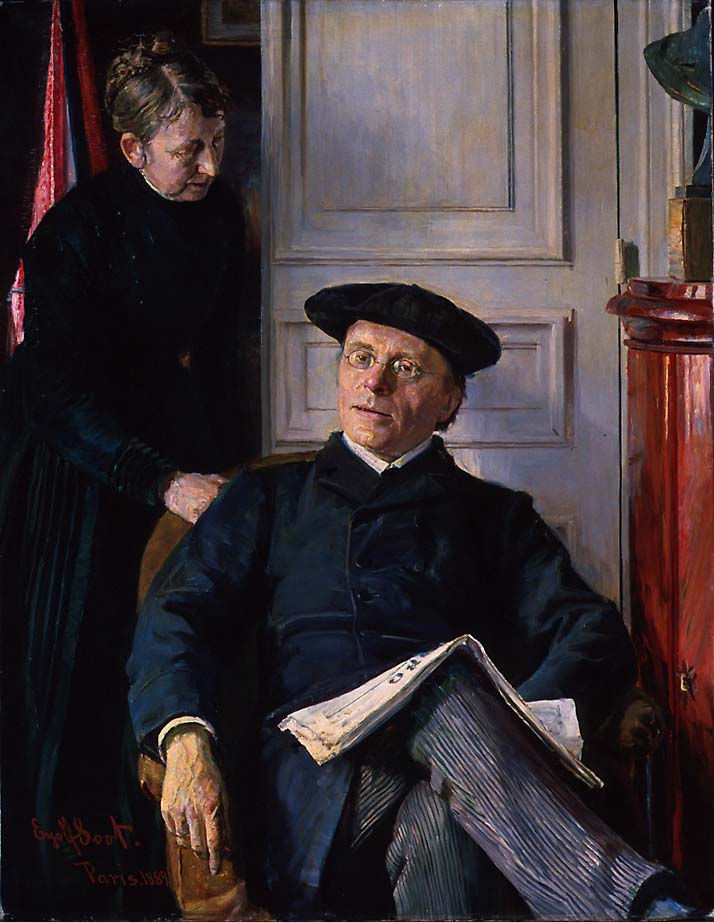 Dikteren Jonas Lie og hans hustru Thomasine [Maleri]