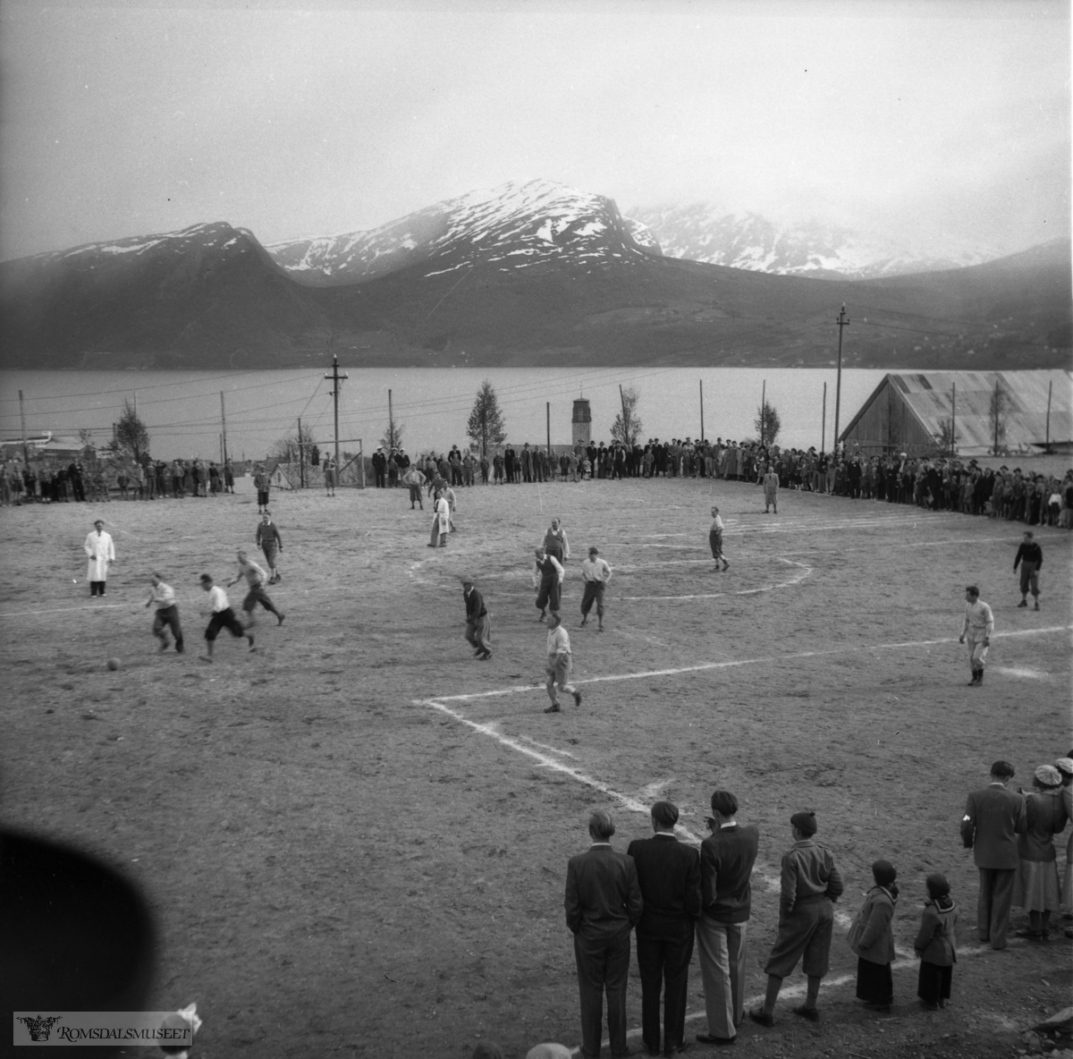 Volda. Idrettsplassen ved Volda gymnas.."Mai 1950"