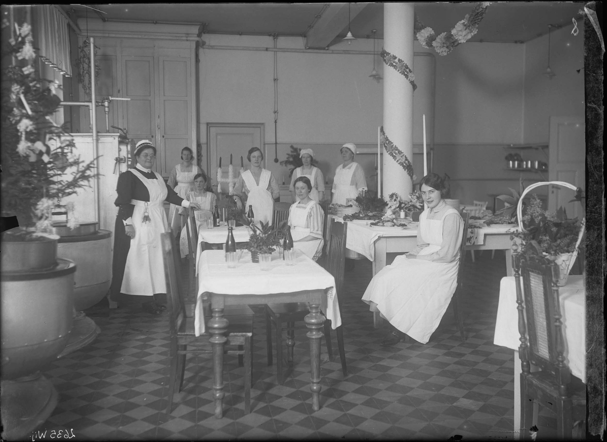 Julbord på Väserås sjukhus 1924