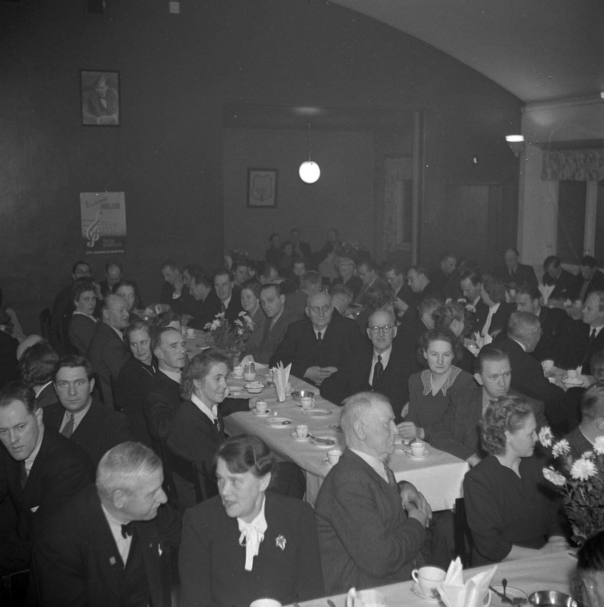 Firande av Alingsås arbetarkommun 40 år på Folkets hus, 1947.