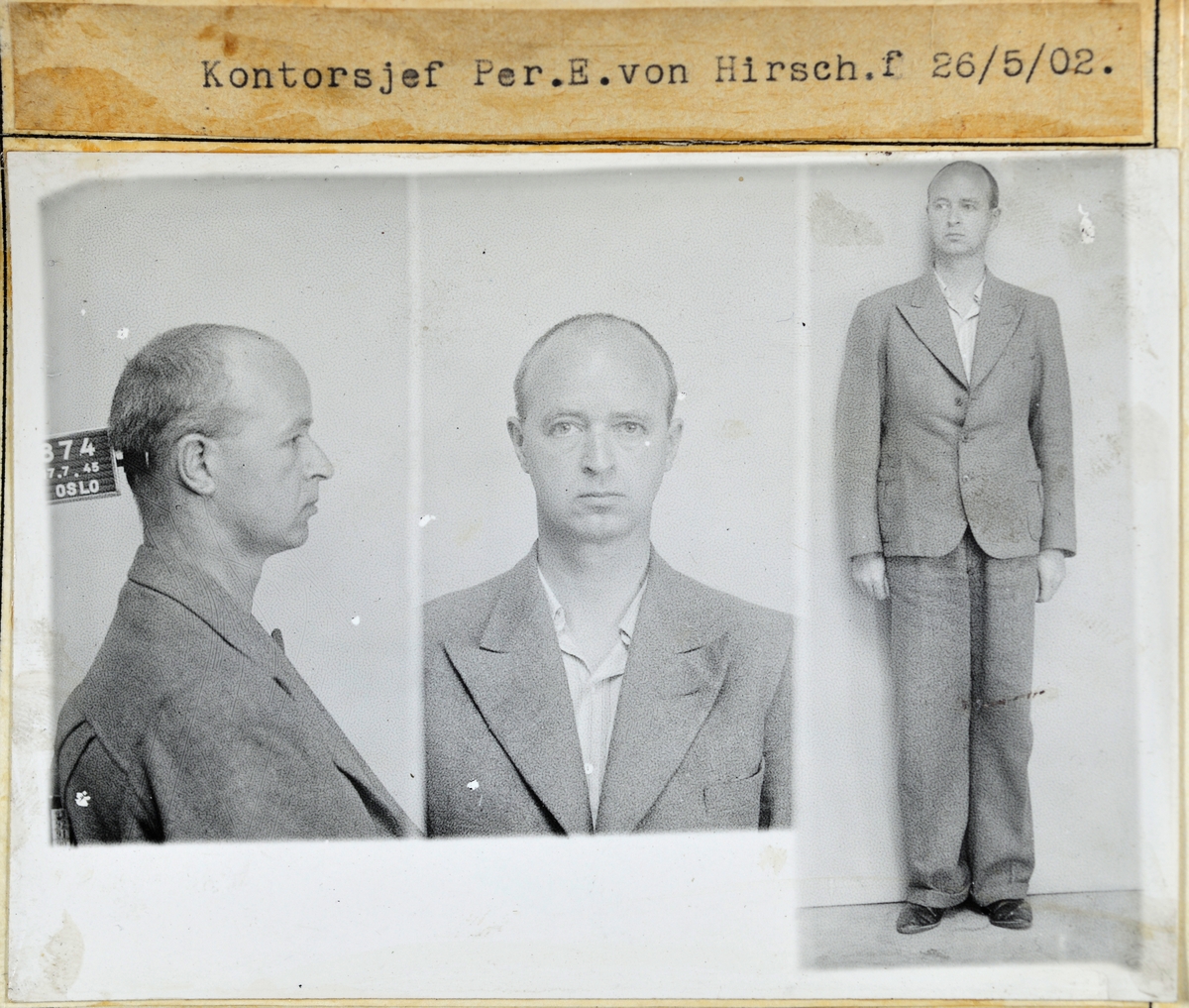 Forbryterportrett av minister Per E. von Hirsch