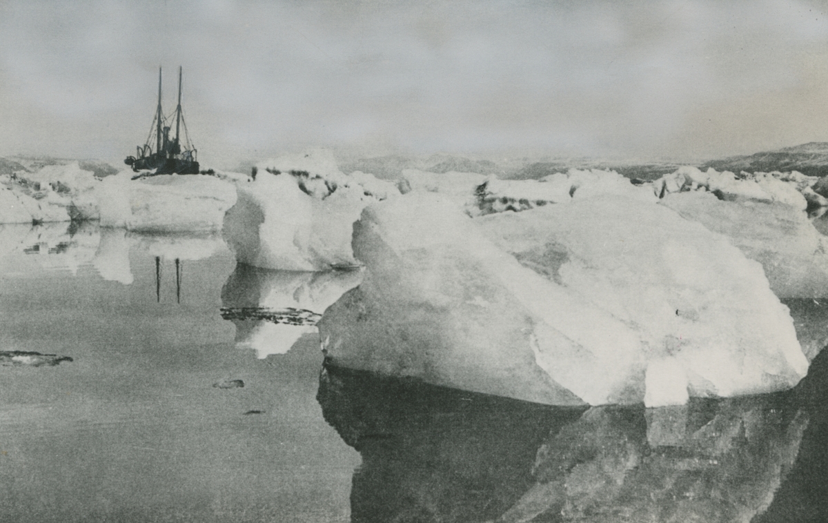 Diverse bilder från Fred Goldbergs samling. Motiv av isberg och fartyget HMS Svensksund.