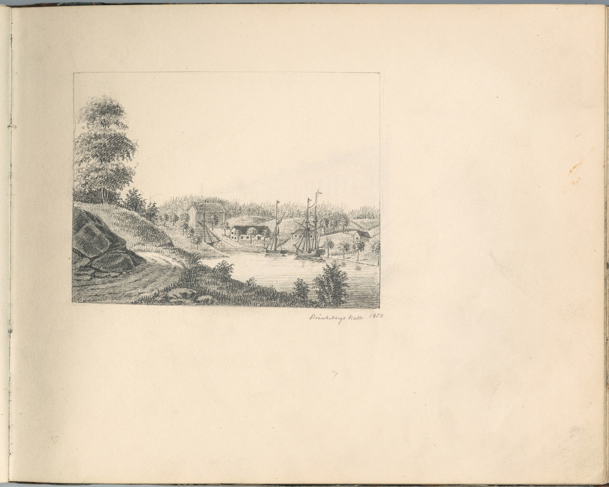 Blyertsteckning: Brinkebergs Kulle 1850.

Ur ett halvfranskt band med blyertsteckningar och akvareller.