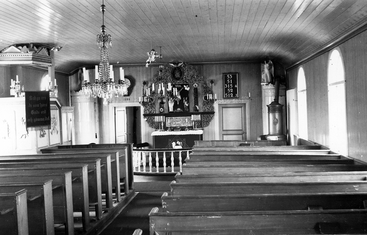 Halland, Varberg, Nösslinge sn. Nösslinge kyrka, före restaureringen.