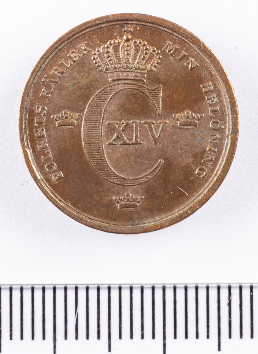 Mynt, Sverige, 1/3 skilling banco, 1840.