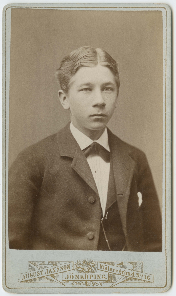 Porträtt på Herman Bruno född 1870 i  Kämparp, Habo Jönköpings län.