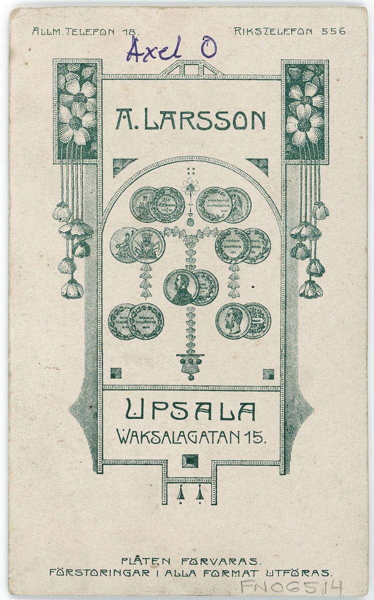 Kabinettsfotografi - Axel O, Uppsala 1911