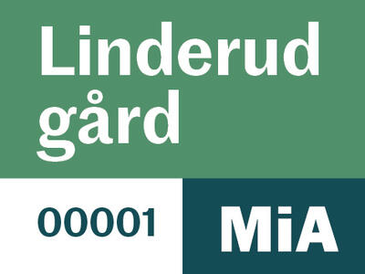 Firkantet billett med nummerering for Linderud gård